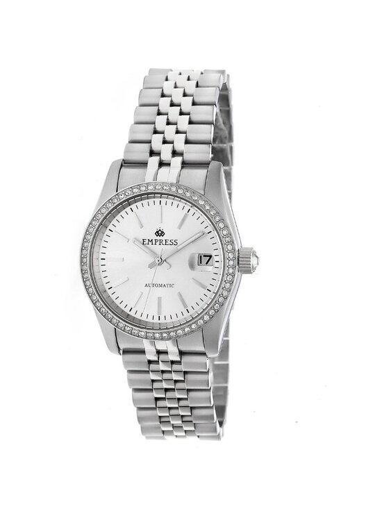 NWT Empress Constance Automatic Crystal Silver Dial Ladies Watch